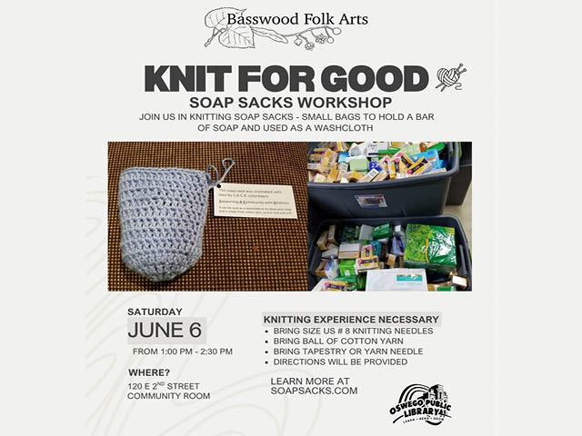 Knit for Good Workshop at the Oswego Public Library